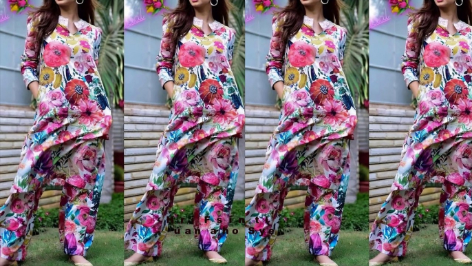 New Trend Floral Printed Allover Dress Designs | Latest Trendy Printed Trouser Shirt Design | Allover Suit Design