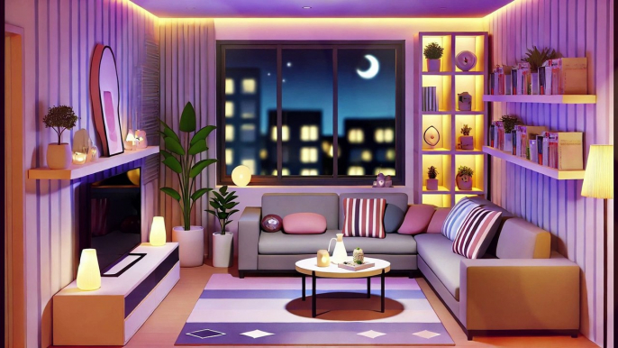 Cozy Night in a Modern Room | Lo-Fi Hip Hop Beats to Relax/Study To