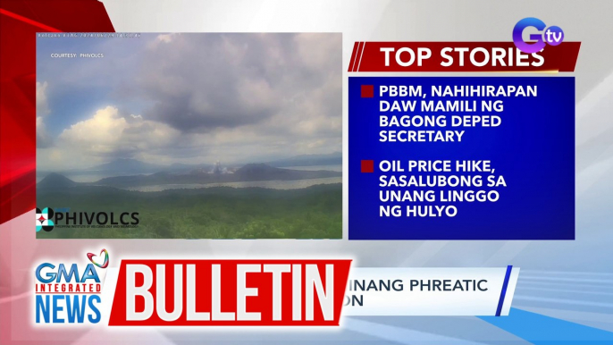 Bulkang Taal, may 2 mahinang phreatic eruption kaninang hapon | GMA Integrated News Bulletin