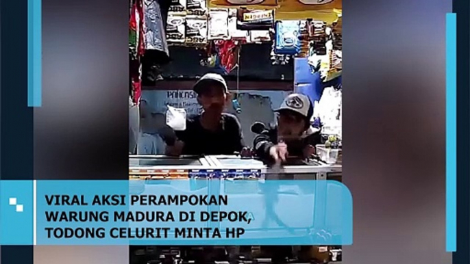 VIRAL AKSI PERAMPOKAN WARUNG MADURA DI DEPOK, TODONG CELURIT MINTA HP