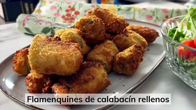 Flamenquines de calabacín rellenos de jamón y queso