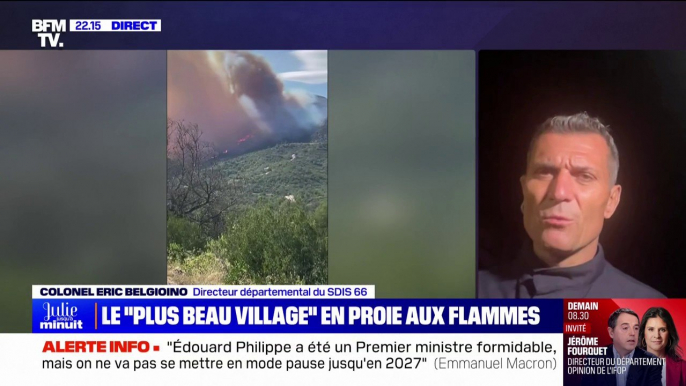 Incendie dans les Pyrénées-Orientales: "Nous restons très mobilisés sur ce feu avec 800 sapeurs-pompiers qui travaillent d'arrache-pied sur le terrain", indique le directeur du SDIS 66