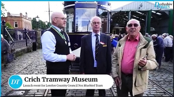 Crich Tramway Museum launch of London County Council No1 Bluebird Tram