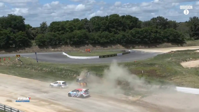 Rallycross France 2024 Touraine D3 Q1 Race 3 Start Danveau Crash Roll