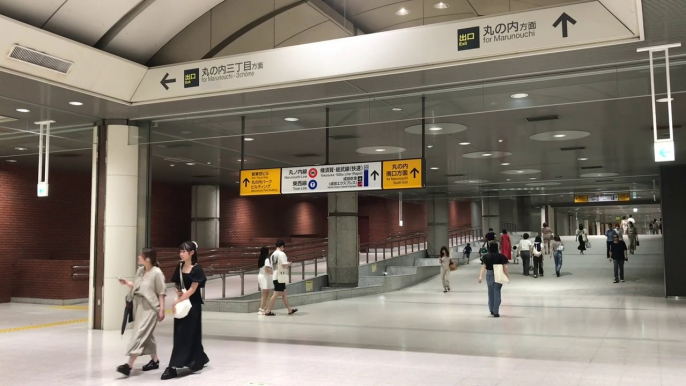 大手町駅〜東京駅（千代田線大手町駅ホームから京葉線東京駅までの徒歩経路、ディズニーに行く編）