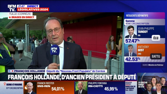 Résultats législatives 2024: "C'est l'Assemblée nationale qui va avoir le pouvoir le plus important" pour François Hollande élu député de Corrèze