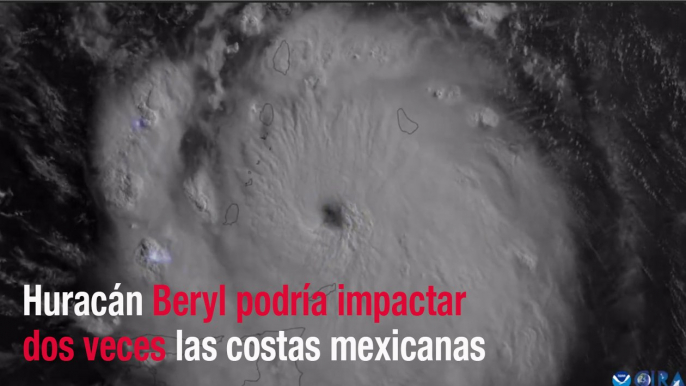 Huracán Beryl podría impactar dos veces las costas mexicanas