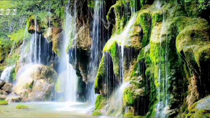 8K relaxation film "Natural Waterfall Sound -2" with most beautiful waterfall.