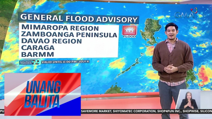 Ilang bahagi ng bansa, may banta muli ng pagbaha - Weather update today as of 7:09 a.m. (July 4, 2024) | Unang Balita