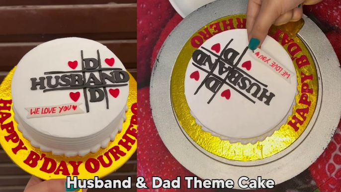 Husband & Dad Theme Cake | Trending Surprise Cake For Father | Semi Fondant Cake |