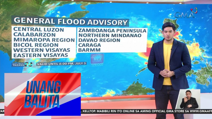 Maraming bahagi ng bansa, may banta muli ng pagbaha ngayong araw - Weather update today as of 7:06 a.m. (July 5, 2024) | Unang Balita