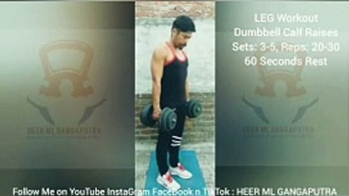 3 Best LEG Workouts with Dumbbells  #heermlgangaputra #naturalbodybuilding #exercise #fitness #gym #muscle #training #tips