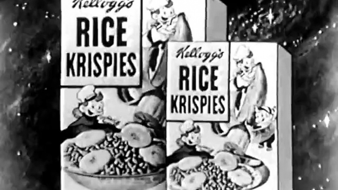 1953 Rice Krispies TV commercial Snap Crackle Pop in outer space - Planet K