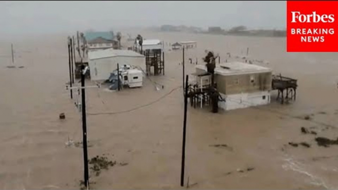 Hurricane Beryl Causes Major Flooding As Storm Makes Landfall Near Sargent, TX