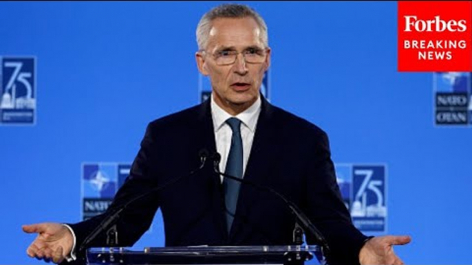 JUST IN: Secretary General of NATO Jens Stoltenberg Holds Press Conference During NATO Summit