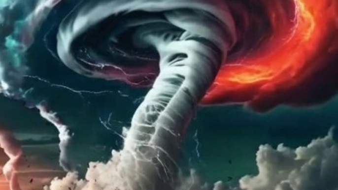 Tornado with lightning hurricane #tornado #lightning #hurricane