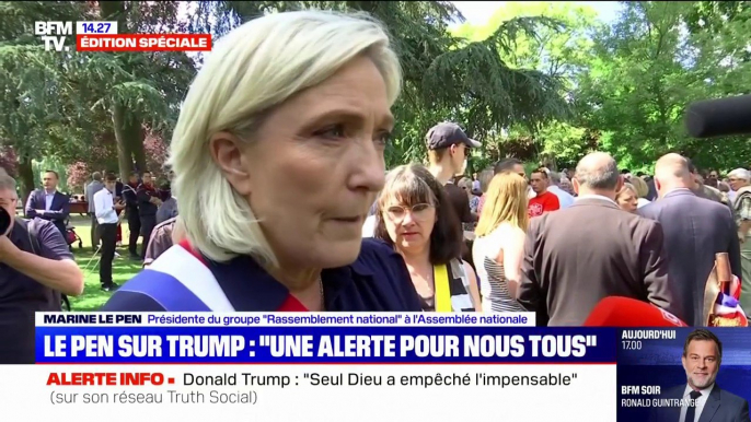 "C'est évidemment un attentat": Marine Le Pen réagit à la tentative d'assassinat contre Donald Trump