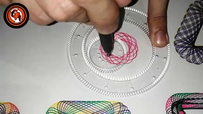 (VIDEO #8) ️️ DIBUJANDO un hermoso diseño geométrico con marcadores de colores y un espirógrafo.