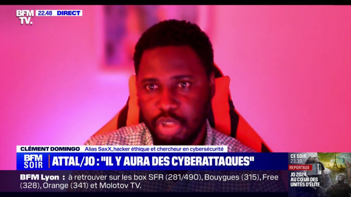 Cyberattaques: "Il y a eu énormément d'efforts faits sur le cœur des JO", explique Clément Domingo (hacker éthique et chercheur en cybersécurité)