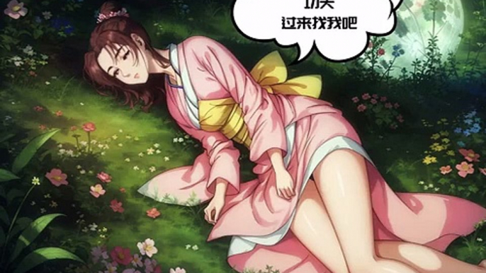 The Return of Condor Heroes 神鵰俠侶 Comic Manga AI Anime  神鵰侠侶 コンドルヒーロー  小龍女被點中穴道，動彈不得；被蒙住了眼睛，並抱住了    Xiaolongnü was blindfolded & hugged by Yin Zhiping when she could not move