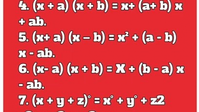 Ncert class 9th maths ch. 2 formulas | class 9th Polynomial Formulas | 9th #polynomials#maths#shorts