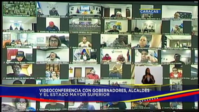 Pdte. Maduro realiza videoconferencia con Gobernadores, Alcaldes y el Estado Mayor Superior