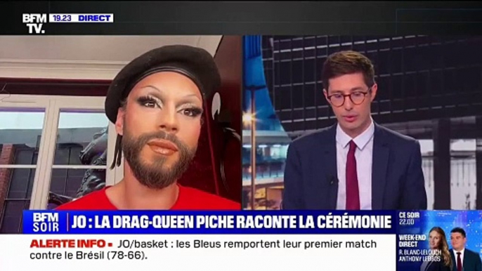 JO - La Drag-queen Piche dément les propos du directeur artistique et  confirme que c'est bien la Cène qu'elle a jouée : "Si Marion Maréchal réagit, c'est qu'on a réussi notre coup"