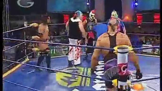 Lumberjack Match - Cibernetico vs. Konnan ( AAA Rey de Reyes  2010 )