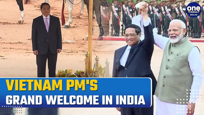 Delhi: Vietnamese PM Pham Minh Chinh's Ceremonial Welcome at Rashtrapati Bhavan by PM Narendra Modi