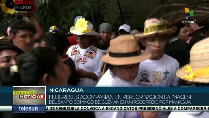 En Nicaragua feligreses acompañan en peregrinación del Santo Domingo de Guzmán