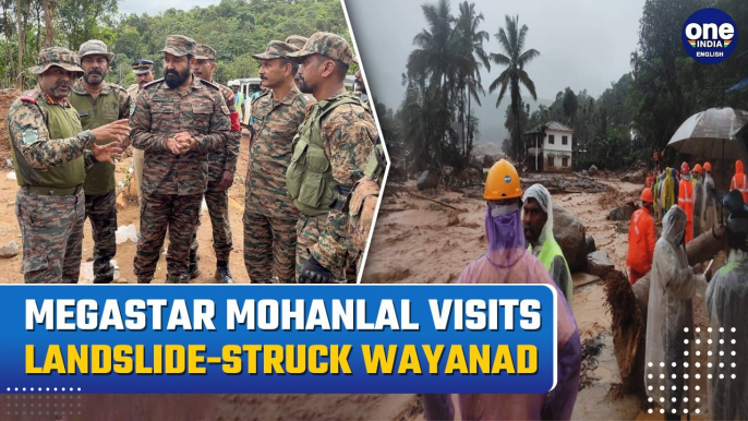 Wayanad Landslides: Actor Mohanlal Visits to Landslide Zone in Army Uniform, Assists in Rescue