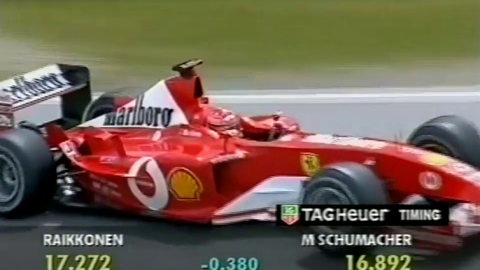 F1 – Michael Schumacher (Ferrari V10) lap in pre-qualifying – Austria 2003