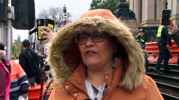 Woman arrested for allegedly assaulting police during protest in Melbourne