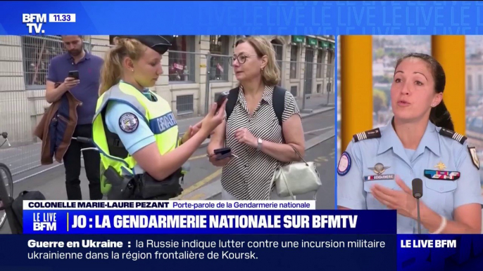 Sécurité des JO: "Les gendarmes sont heureux" malgré "une large amplitude horaire", selon la porte-parole de la gendarmerie nationale