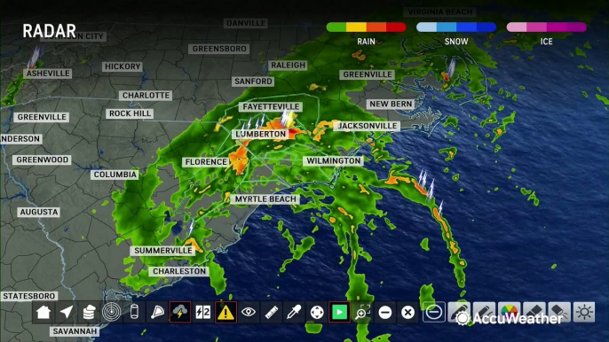 Debby makes a second landfall with very broad circulation over the Carolinas