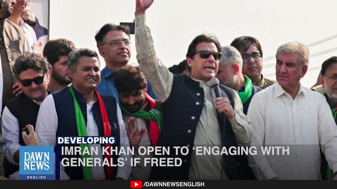 Imran Khan Open To ‘Engaging With Generals’ If Freed - Imran khan fan 2.0 #imrankhanfan2.0 #imrankhan #pti #generals #military #pakarmy #pakistanarmy #pmln #ppp #news #latestnews #dawnnewsenglish #dawnnews