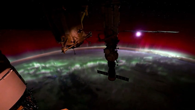 Stunning timelapse video shows the northern lights from space thanks to a solar storm