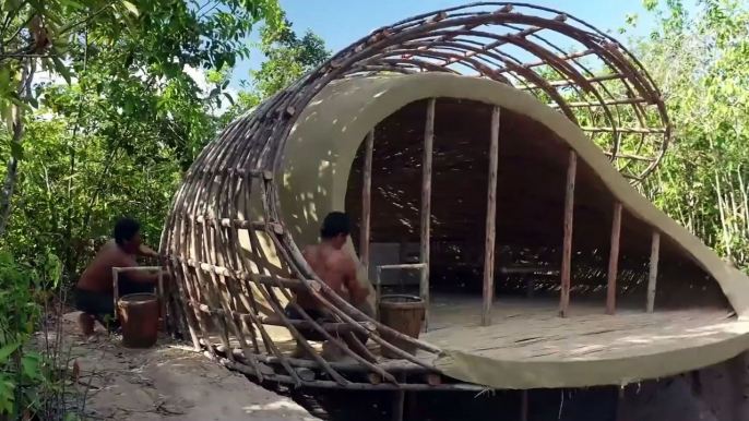 Epic Journey of Two Guys 4: Two brothers build house and swimming pool in forest| Camping Amazing