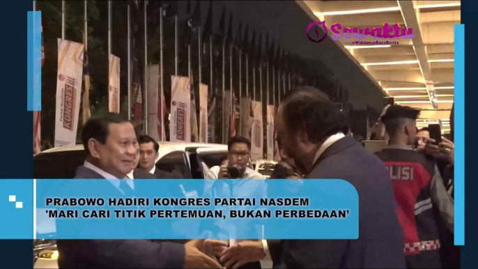 Prabowo Menghadiri Kongres Partai Nasdem, Menyuarakan Pentingnya Mencari Titik Temu daripada Perbedaan