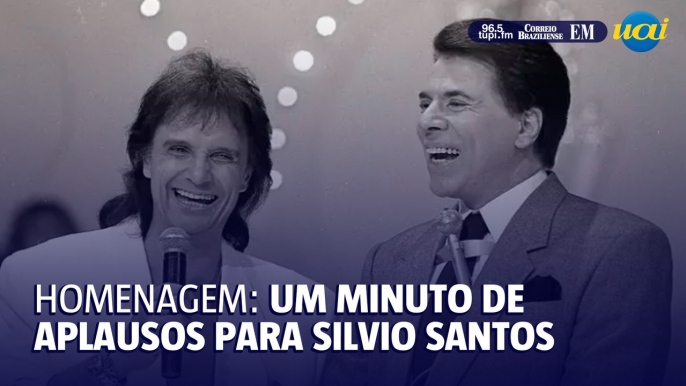 Roberto Carlos pede um minuto de aplausos em homenagem a Silvio Santos