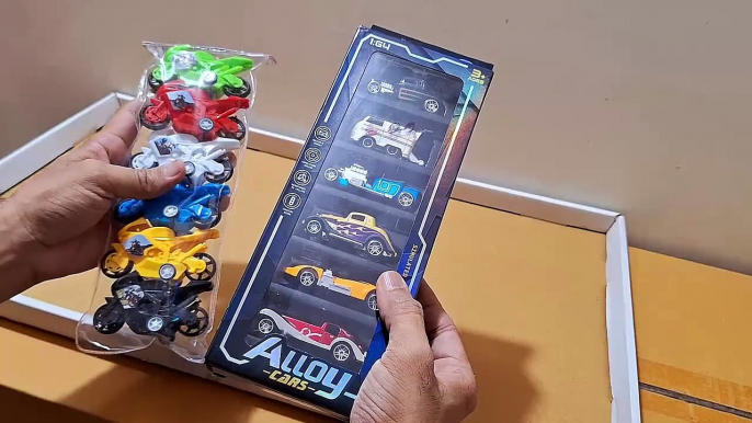 Unboxing and Review of Diecast Car Toy Set, 6 Pieces Cars Mini Racing Car Set, Diecast Cars Suitable for Children, High Speed Unbreakable Diecast Metal Toy Car