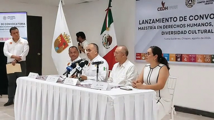 Se realiza el lanzamiento de la convocatoria Maestría en Derechos Humanos, mediación y derechos humanos entre Protección Civil de Chiapas y Derechos Humanos