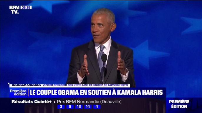 Barack Obama en soutien à Kamala Harris lors de la convention démocrate