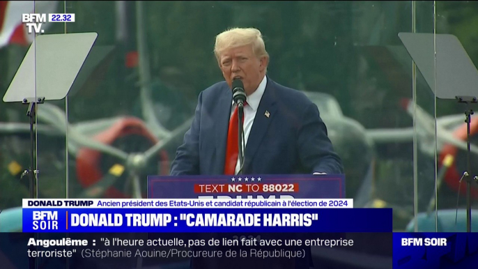 "Camarade Harris": Donald Trump attaque Kamala Harris pour son premier meeting en extérieur depuis sa tentative d'assassinat