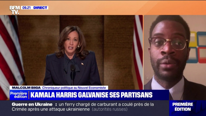 Investiture de Kamala Harris: "On a pu voir une inflexion à gauche mais aussi une continuité", estime Malcolm Briga (chroniqueur politique)