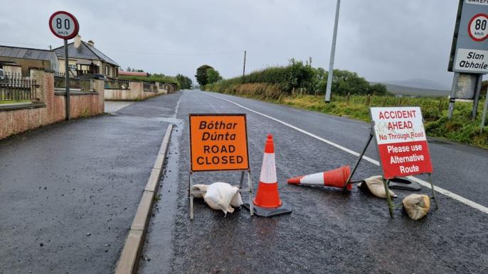 Road closure following fatal road traffic collision at Quigley's Point, Donegal