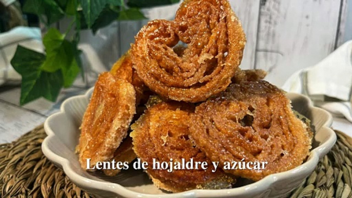 Lentes de hojaldre y azúcar facilísimos - Cocina Fácil