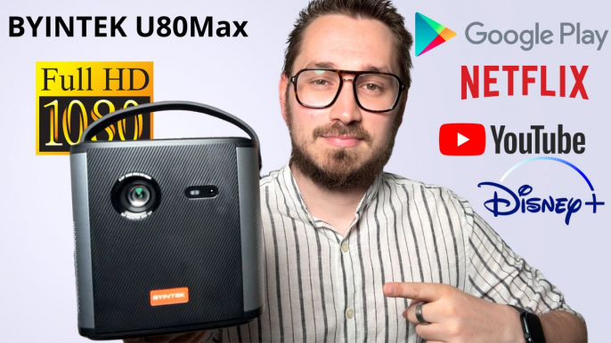 Byintek U80 Max ; Le Petit Vidéoprojecteur Full hd Parfait pour les Petits Budgets !