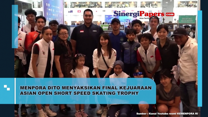 Menpora Dito Menyaksikan Final Kejuaraan Asian Open Short Speed Skating Trophy