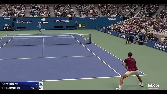 Djokovic vs Alexei Popyrin US OPEN 2024 Highlights